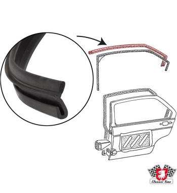 Door seal, front, upper, left/right, 1340 mm, cut to length
