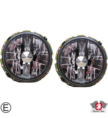 Headlight insert set, clear, H4, with E-mark