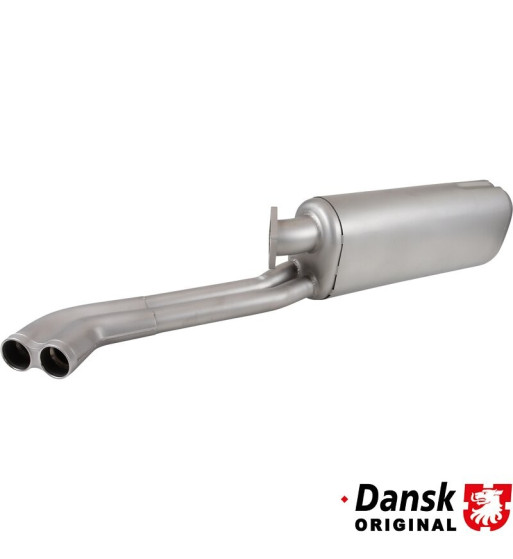 Exhaust rear, with two Ø44.5 mm tail pipes. Made of strainless steel Exhaust rear, with two Ø44.5 mm tail pipes. Made of strainless steel