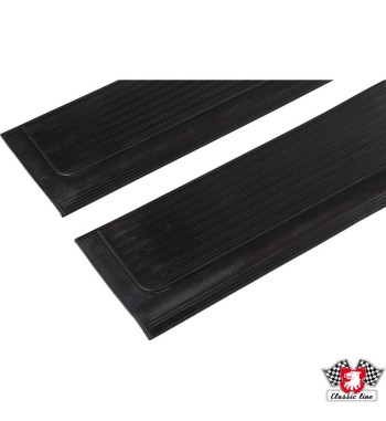 Door sill rubber mat set, black, left/right