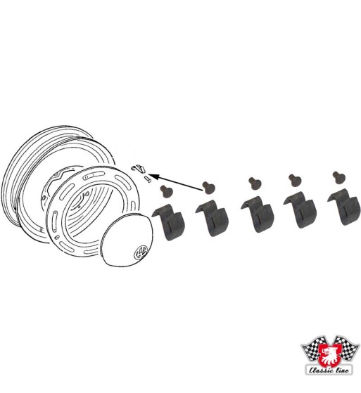 Springs with rivets for hub cap Springs with rivets for hub cap