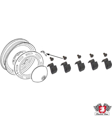 Springs with rivets for hub cap