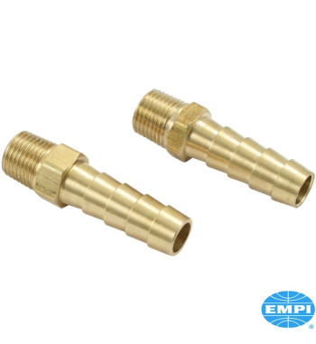 Fitting set for fuel pressure regulator, 1/8" NPT x 5/16" barb, for Empi Nr. 00-9102-0, 2 pieces