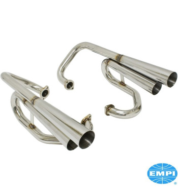Exhaust system, 4 Pipe Stinger, 1 3/8" tubing, with four tail pipes. Made of stainless steel