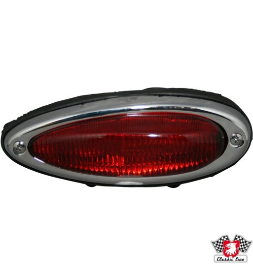 Tail light with red glass and rubber seal, right, without E-mark Tail light with red glass and rubber seal, right, without E-mark