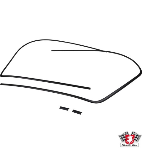 Moulding set for windshield, black, 4 pieces
