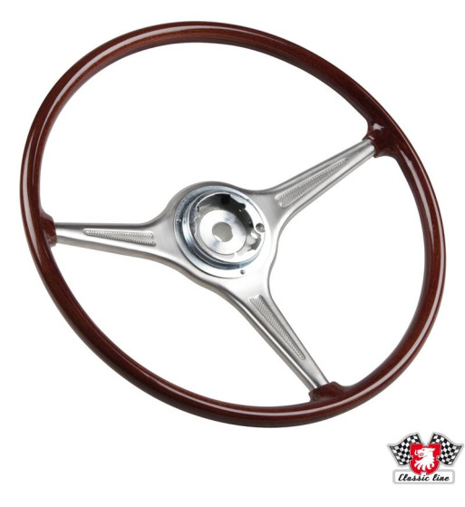 Kierownica, imitacja drewna, O420 mm (16,5"), bez przycisku klaksonu
Kierownica, imitacja drewna, O420 mm (16,5"), bez przycisku klaksonu