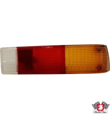 Lens for tail light, clear/red/orange, right, with E-mark