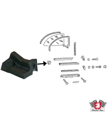 Side window rubber stop, rear, right