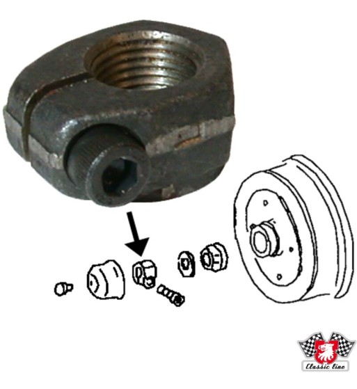 Clamping nut for brake drum, left Clamping nut for brake drum, left