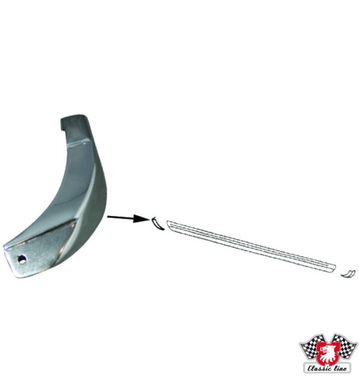 End piece for rocker panel decor, right front, left rear End piece for rocker panel decor, right front, left rear