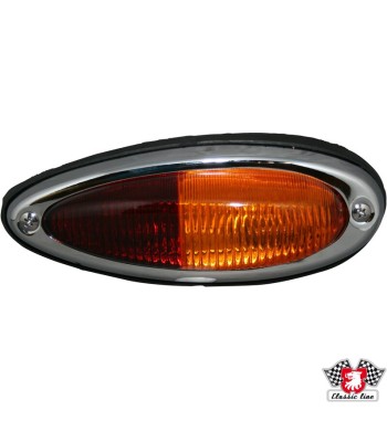 Tail light with red/orange glass and rubber seal, right, without E-mark