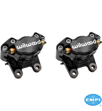 Brake caliper set with brake pads, black, Wilwood, 2 pieces. Including bolts and washers