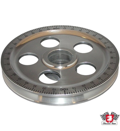 Standard size degree crankshaft pulley with timing marks, black numbers Standard size degree crankshaft pulley with timing marks, black numbers