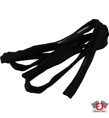 Door seal in fabric with plastic edge black
