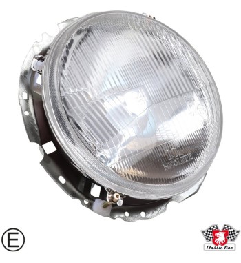Headlight, H4, with E-mark, left/right. Fits RHD vehicles