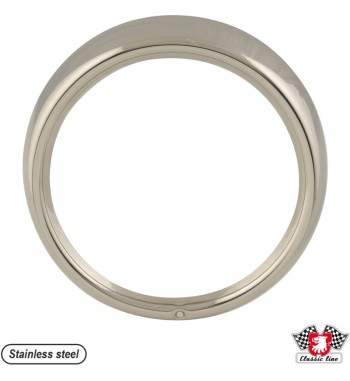 Headlight rim, 1 hole, stainless steel