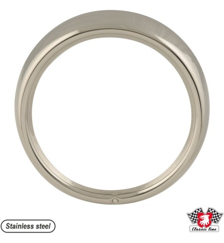 Headlight rim, 1 hole, stainless steel
