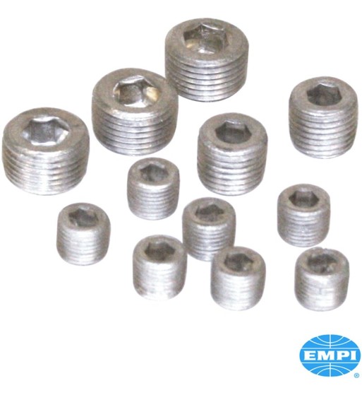 Oil galley plug set, threaded, 12 pcs. For cleaning and inspecting the oil passages Oil galley plug set, threaded, 12 pcs. For cleaning and inspecting the oil passages