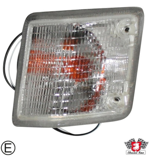 Indicator, front, white, with E-mark, right Indicator, front, white, with E-mark, right