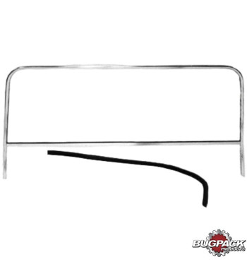 przedniaa szyba Dune Buggy z polerowaną i anodowaną aluminiową ramą. Z 16-calowym szkłem i 42-calową ramą
