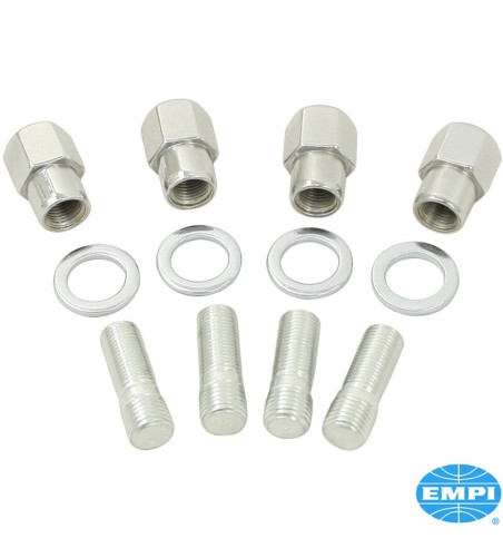 Zestaw nakrętek i szpilek do kół, chrom, M14x1,5, z płaskimi podkładkami, do felg Mag, 4 sztuki 8160401818