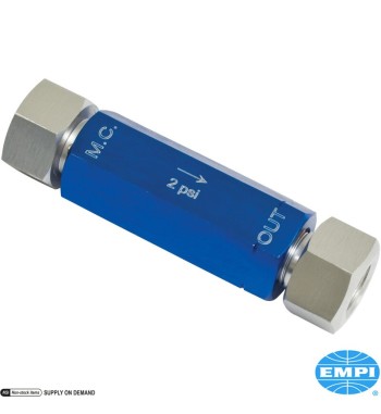 Zawór ciśnienia resztkowego, 2 PSI, SAE. Wykonany z aluminium