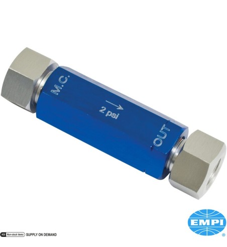 Zawór ciśnienia resztkowego, 2 PSI, SAE. Wykonany z aluminium