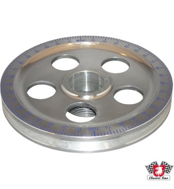 Standard size degree crankshaft pulleys with timing marks, blue numbers