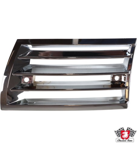 Front grille, plastic, chrome, left