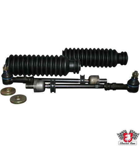 Tie rod kit with boots, left/right