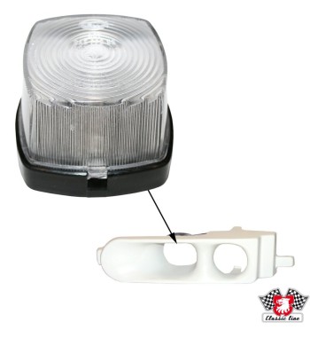 Parking light, white with black socket