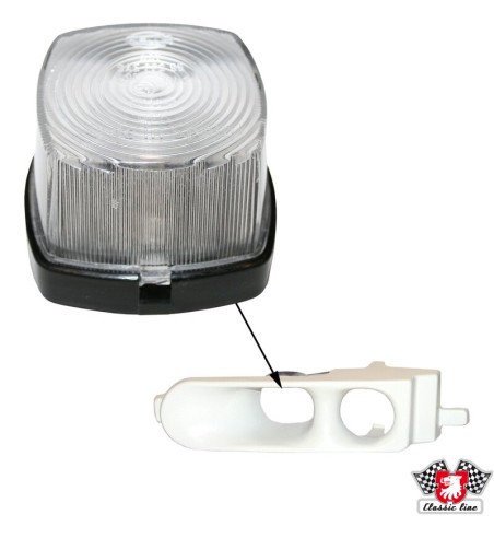Parking light, white with black socket