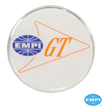 Zestaw logo Empi/GT na kołpak, biały, Ø43 mm, 4 sztuki
