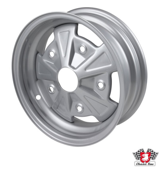 Steel rim, painted, silver, "Fumagalli", 5,5x15, 5 holes, 5x205, ET16 Steel rim, painted, silver, "Fumagalli", 5,5x15, 5 holes, 5x205, ET16