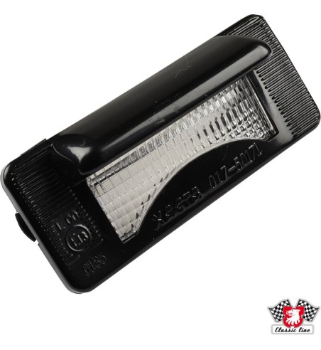 Number plate light, without bulb, with E-mark