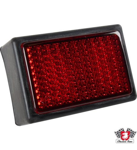 Complete reflector for bumper with rubber frame and glass, without E-mark, left/right