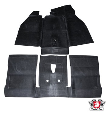 Floor mat set, front/rear, black, 2 pieces. Made of rubber