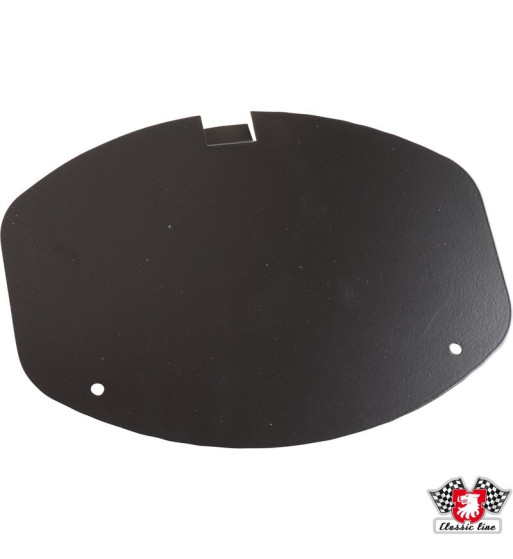 Rear chassis tunnel inspection cover. Allows access to the gear shift coupling