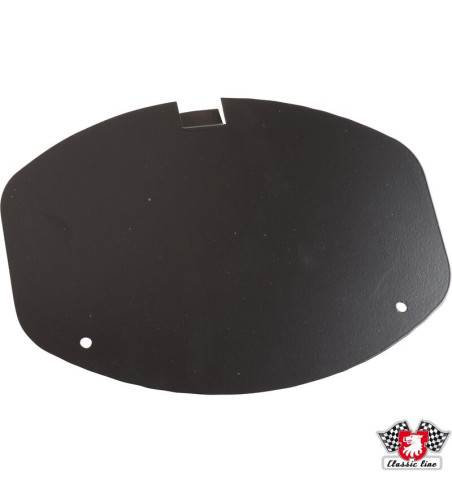Rear chassis tunnel inspection cover. Allows access to the gear shift coupling